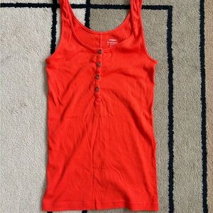 Old Navy Orange Fitted Sleeveless Tank Top